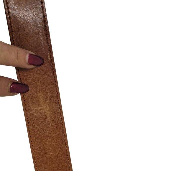 Vtg Western‎ Boho Camel Brown Braided Weaved Genuine Leather Belt Sz 2XL 38\